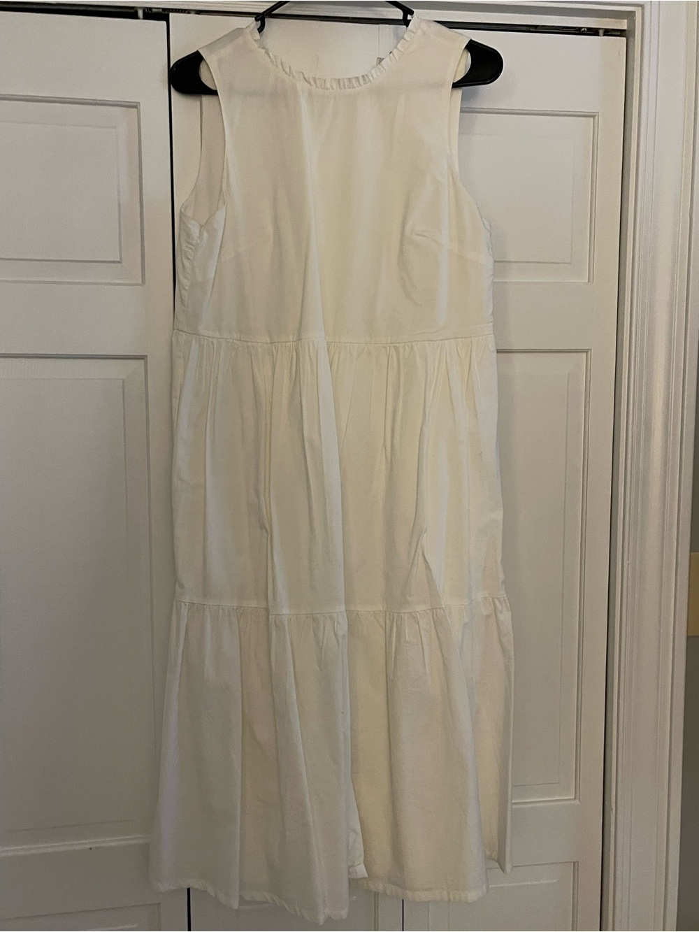 J. Crew Cream Tiered Midi Dress